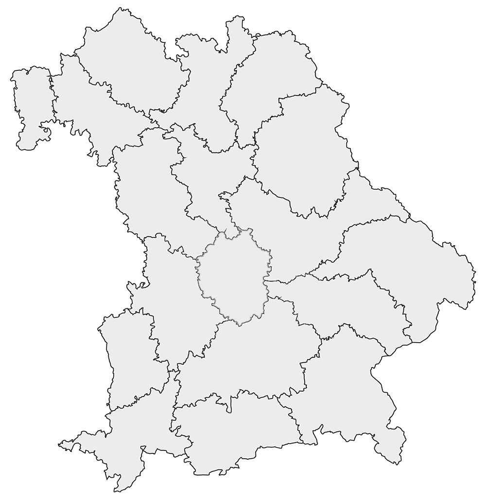 Bayernkarte mit 18 Regionen